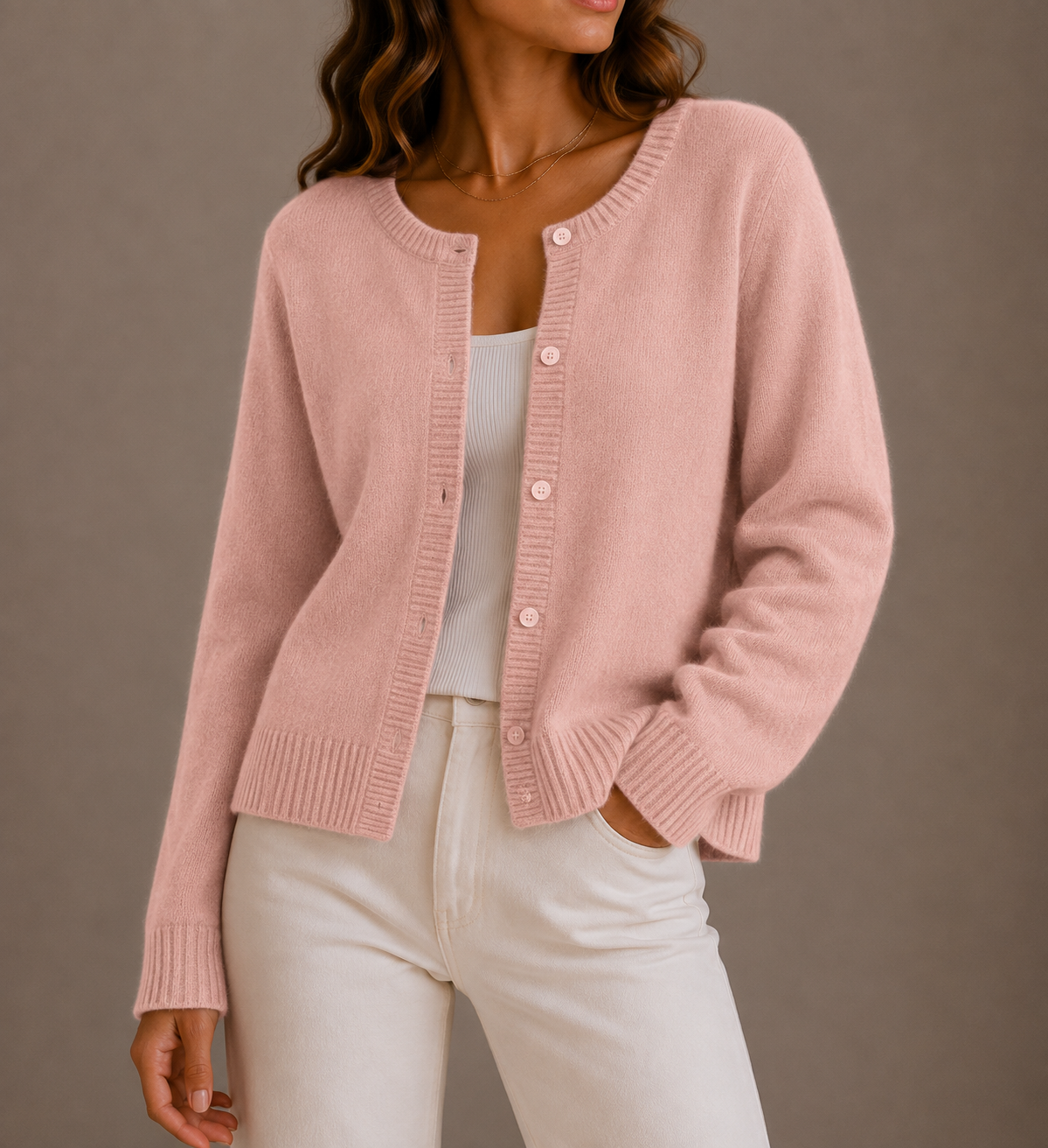 Women's Soft Knit Cardigan with Buttons