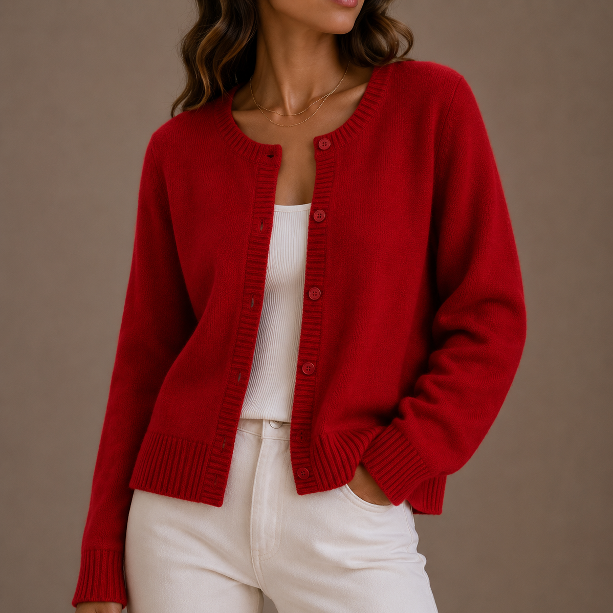Women's Soft Knit Cardigan with Buttons