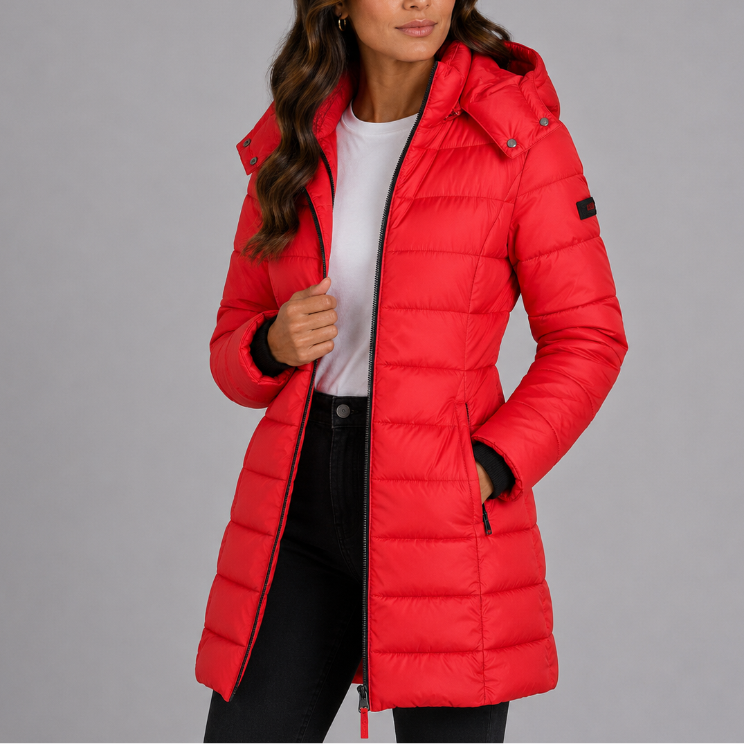Puffer Jacket Women Long Hooded Winter Quilte