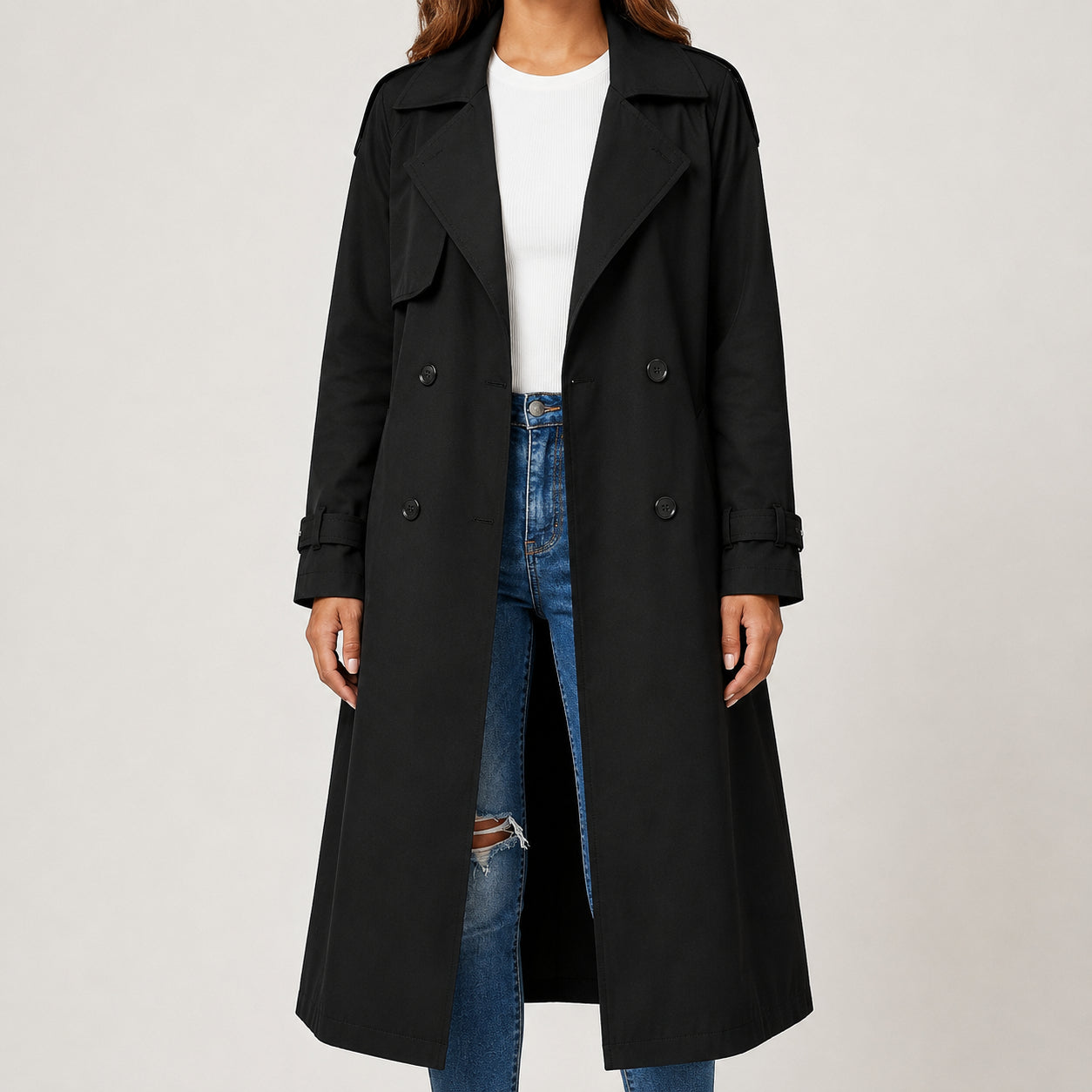 Fall Women's Long Straight Fit Trench Coat | Classic Outerwear