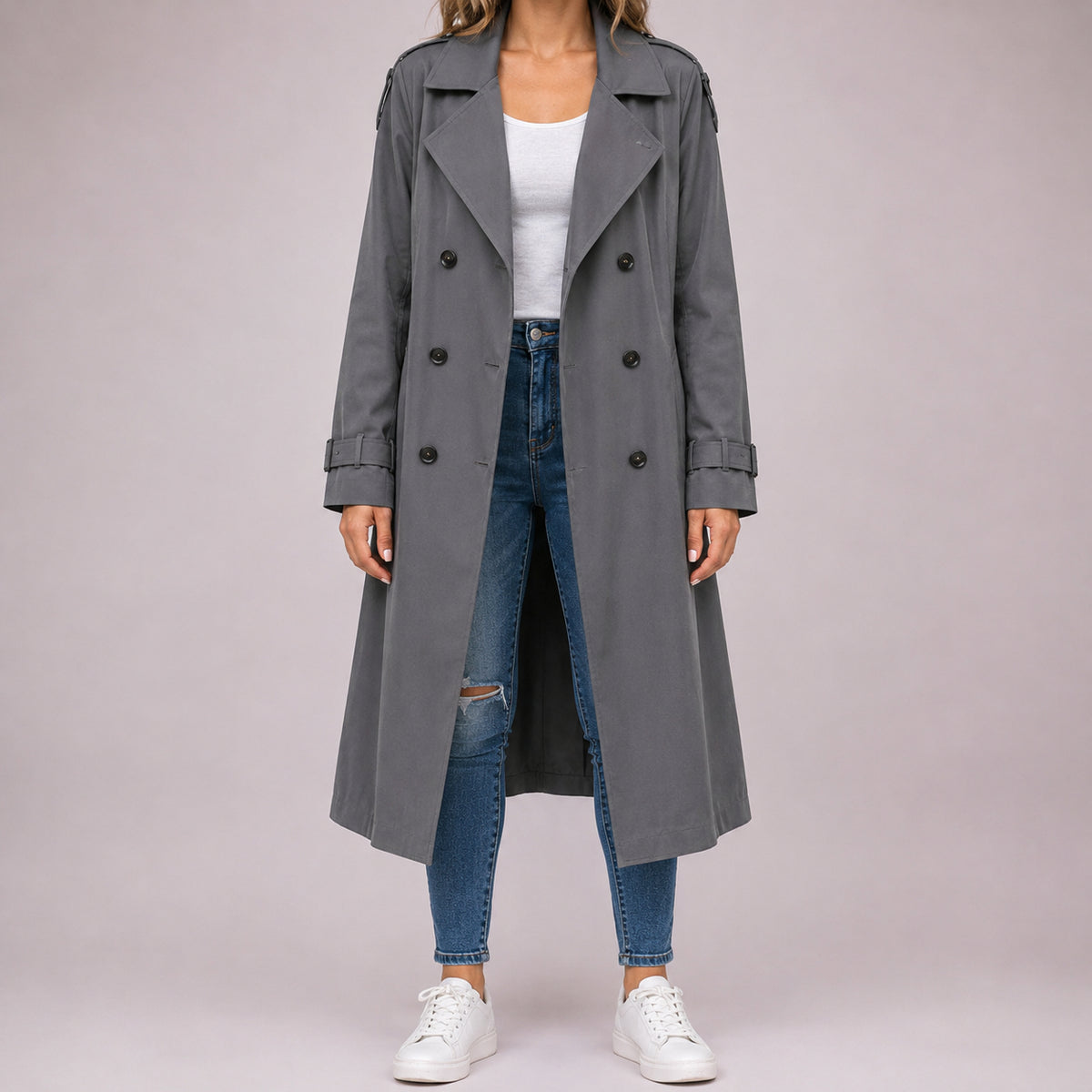 Fall Women's Double Breasted Belted Trench Coat | Classic Outerwear