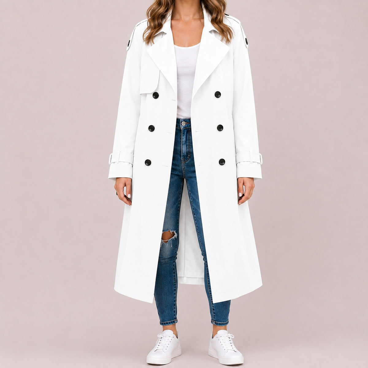 Fall Women's Double Breasted Belted Trench Coat | Classic Outerwear
