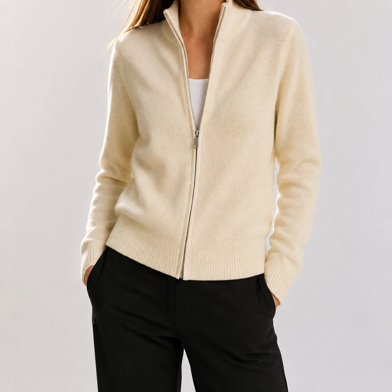 Merino Wool Double-Zip Cardigan
