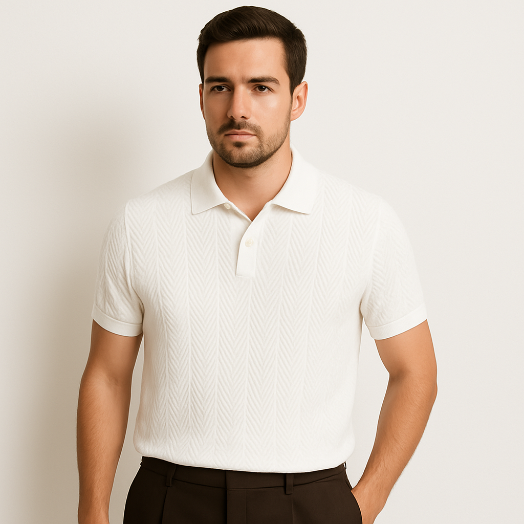 Elegant Vintage Style Polo Shirt for Men