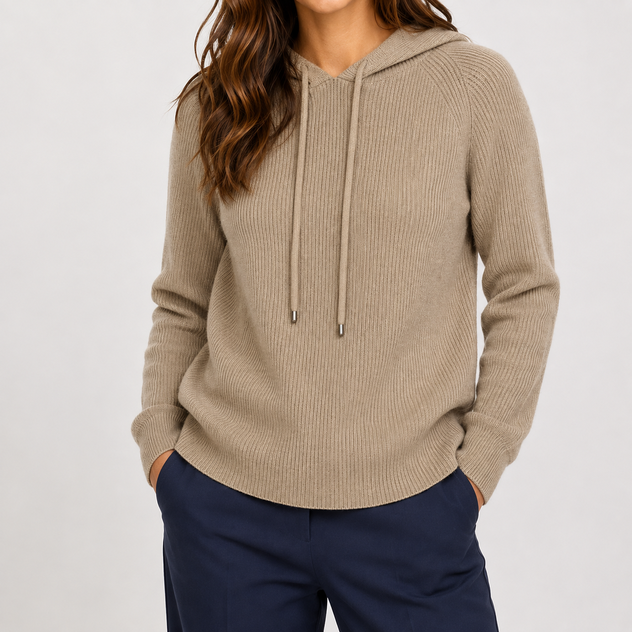 Soft Wool Hooded Sweater with Relaxed Fit Design