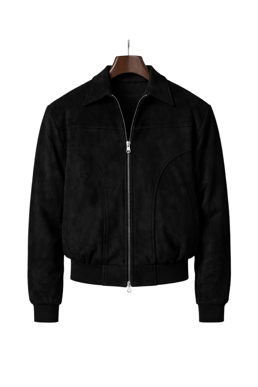 Men’s Bomber Jacket with Ribbed Details