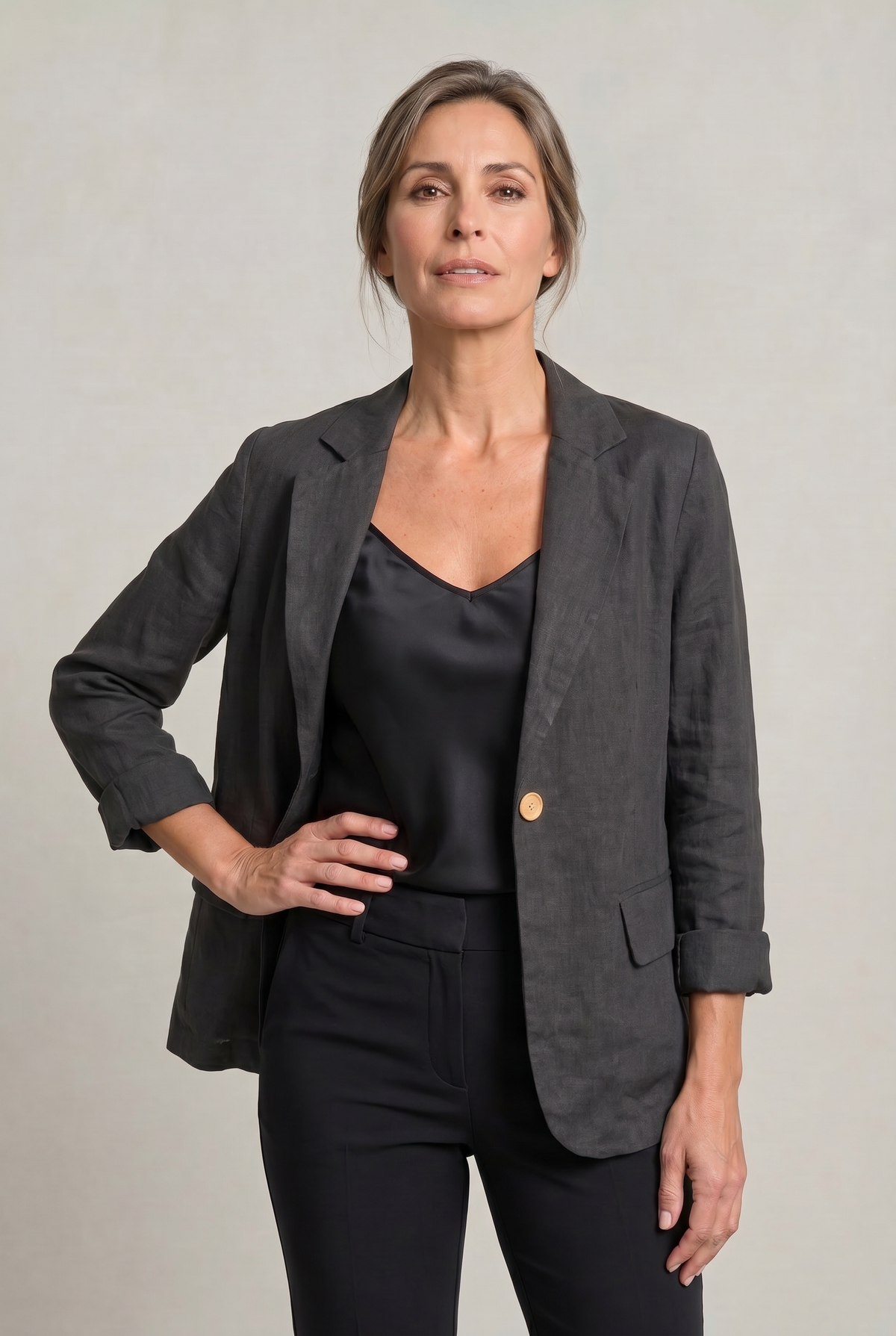 Lightweight Women's Cotton Blazer, Relaxed Fit