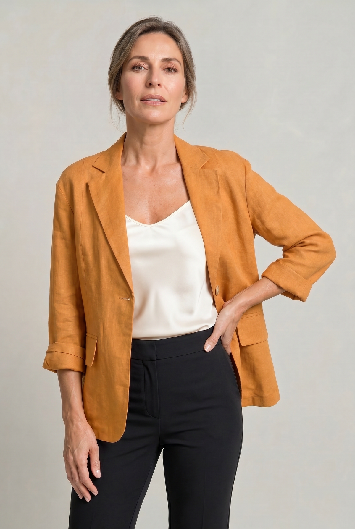 Lightweight Women's Cotton Blazer, Relaxed Fit