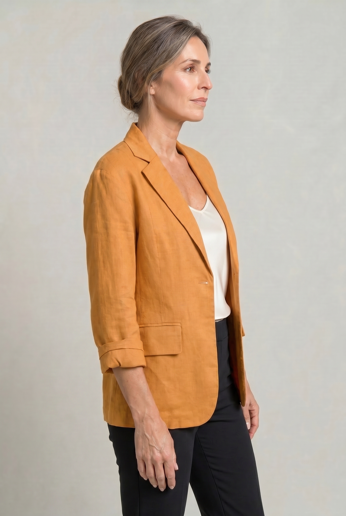 Lightweight Women's Cotton Blazer, Relaxed Fit