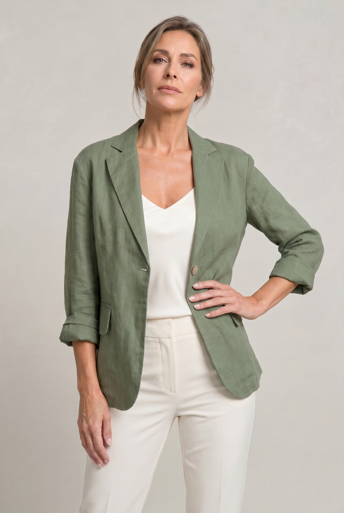 Lightweight Women's Cotton Blazer, Relaxed Fit