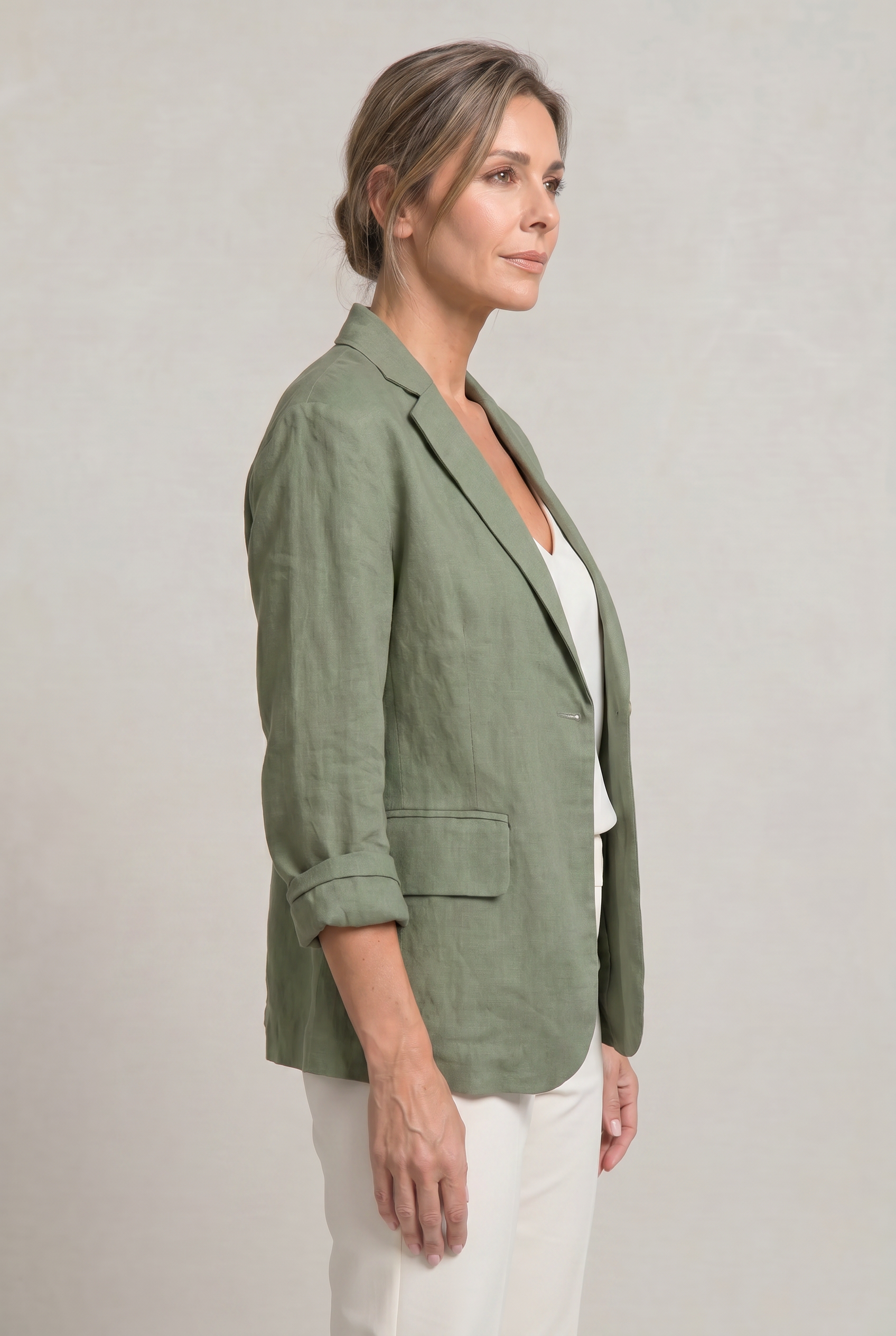Lightweight Women's Cotton Blazer, Relaxed Fit