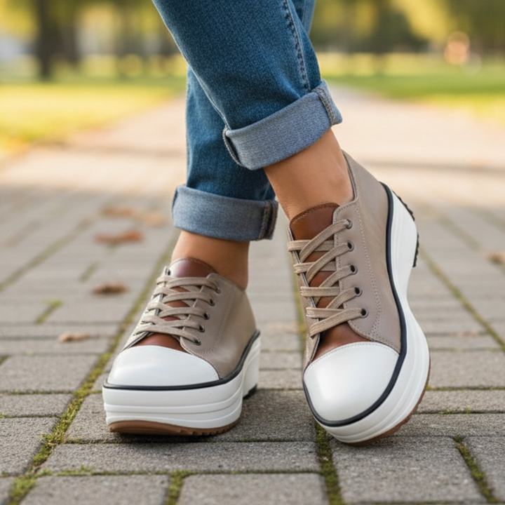 Women’s Orthopedic Platform Sneakers in Canvas Fabric