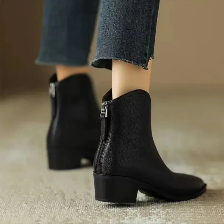 Women's Leather Boots with Stiletto Heels