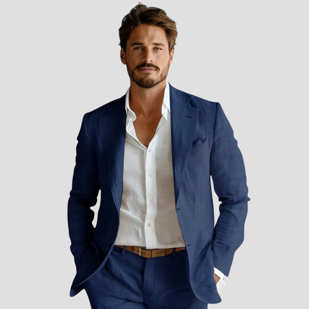Men’s Breathable Linen Suit Jacket