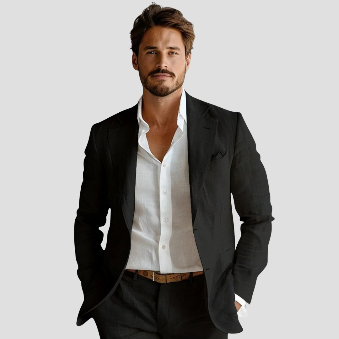 Men’s Breathable Linen Suit Jacket