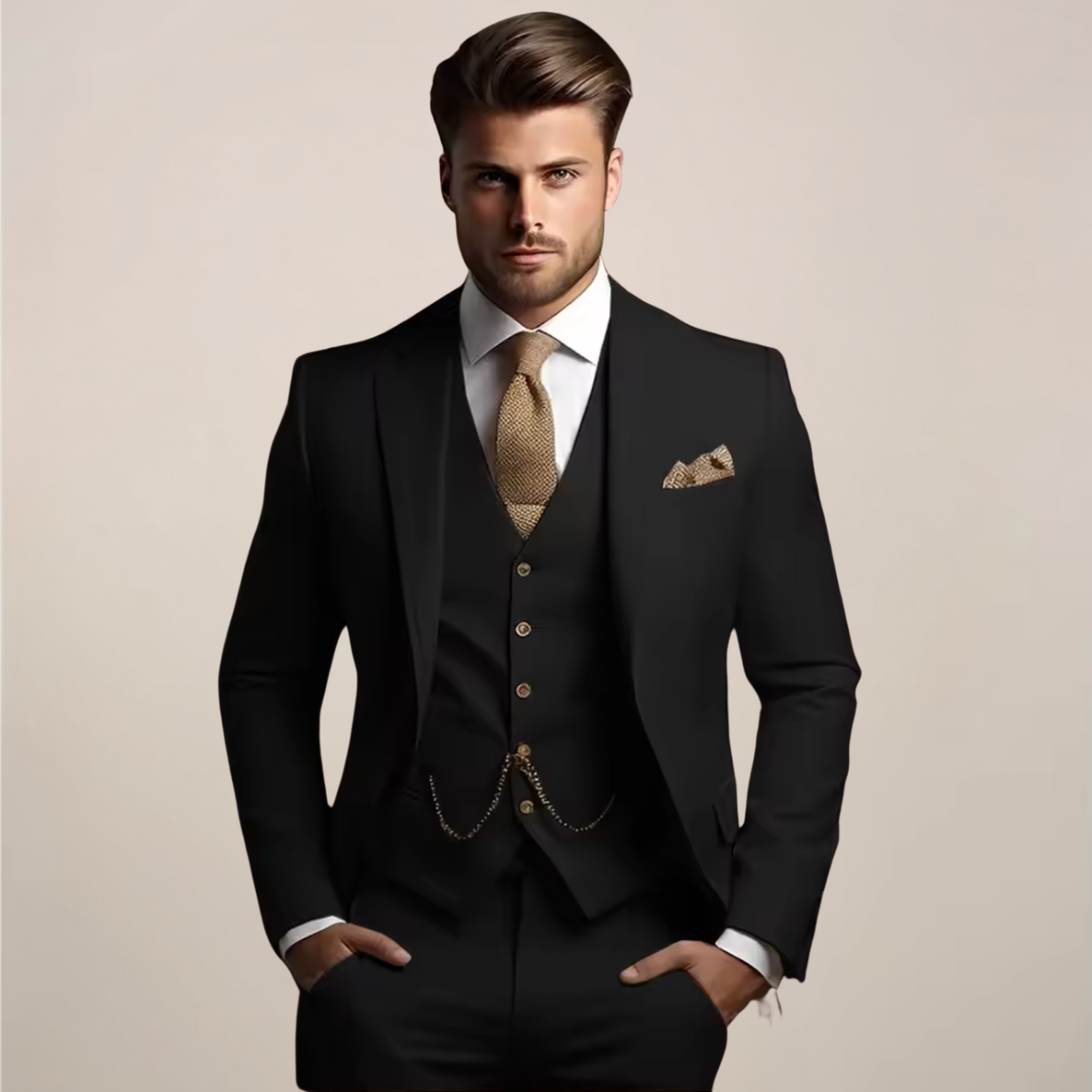 Men's Suit 3-Piece Set Formal Tailored