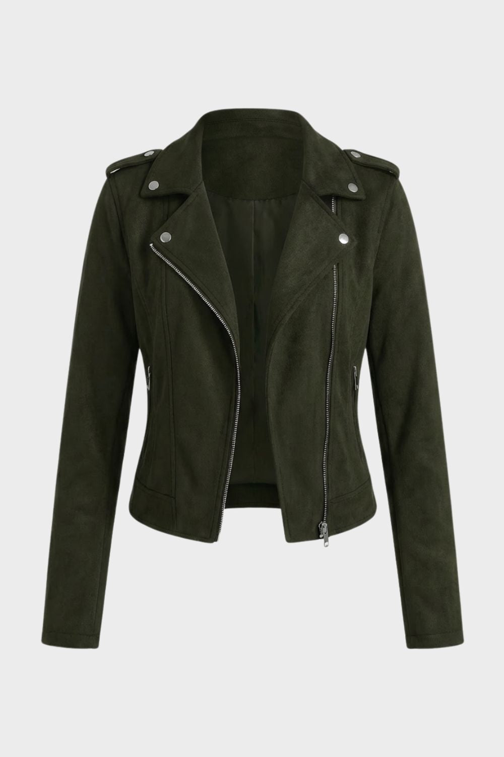 Women's Biker Jacket with Fitted Silhouette