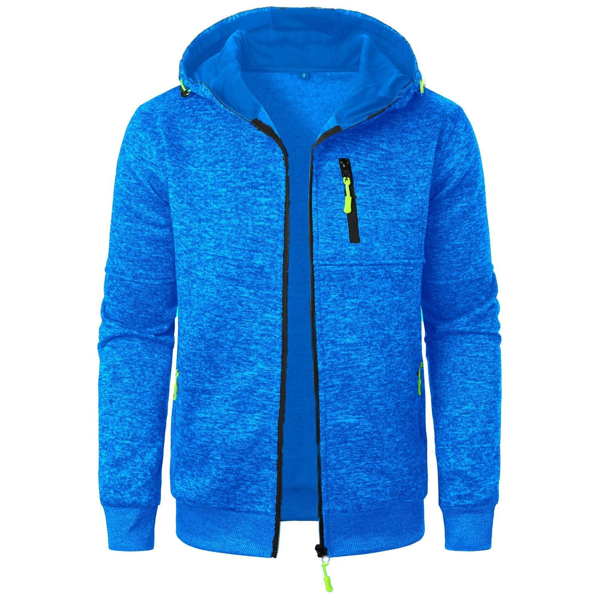 Textured Jacquard Hooded Zip Cardigan