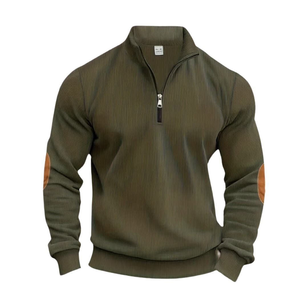 Men’s Ribbed Cuff Quarter Zip Sweater