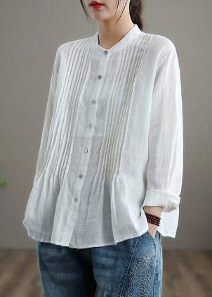 Organic White Linen Tunic Blouse
