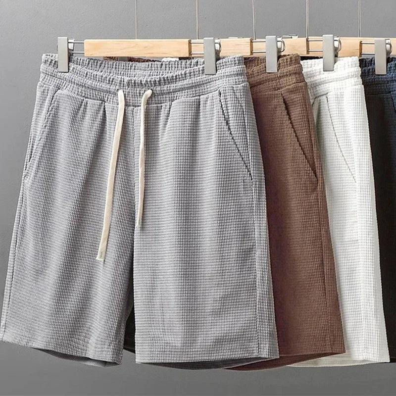 Crest Waffle Knit Casual Shorts