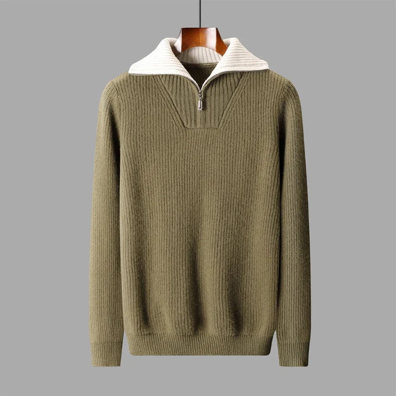 Men’s Wool Quarter Zip Sweater
