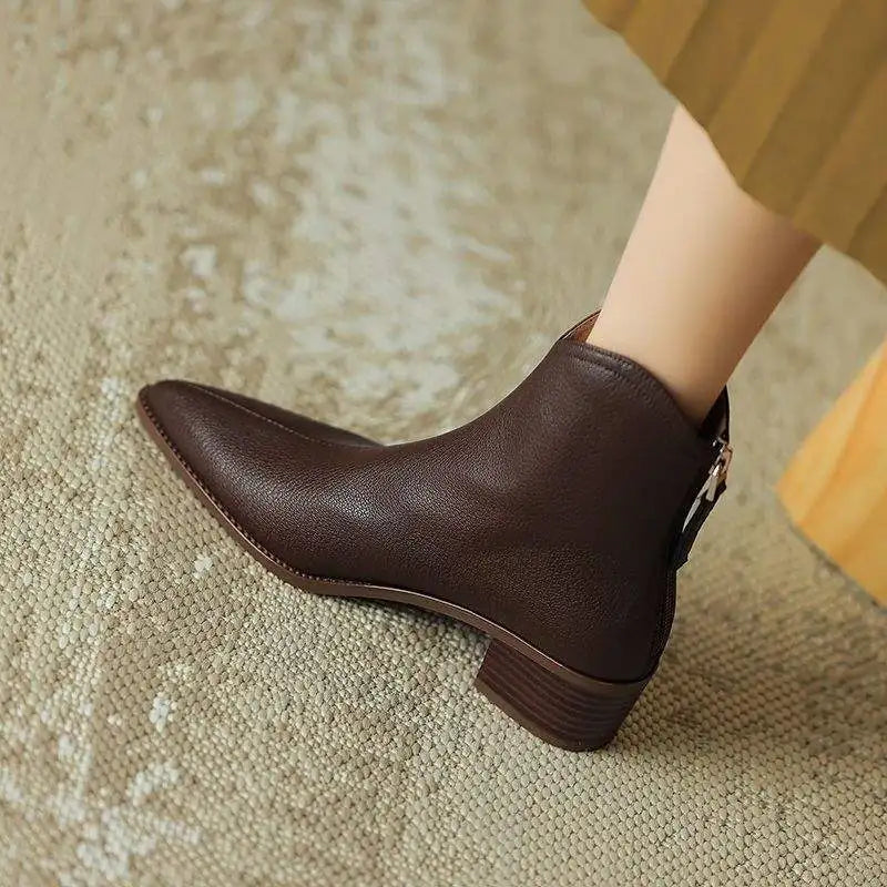 Women's Leather Boots with Stiletto Heels