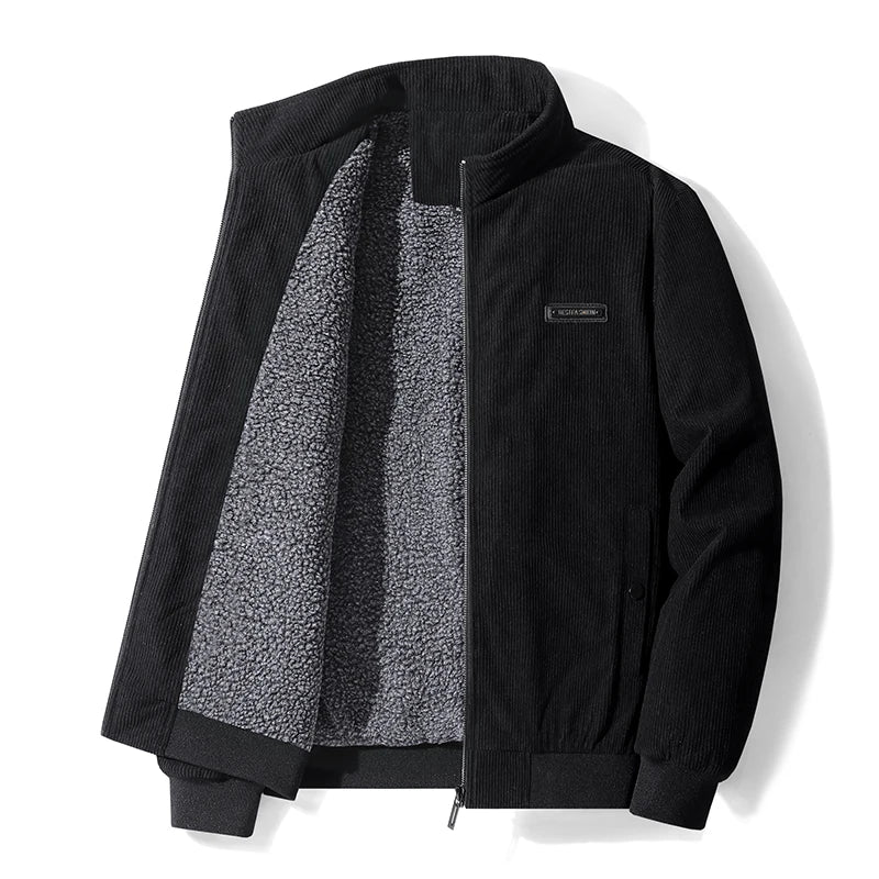 Men’s Bomber Jacket Ribbed Velvet with Sherpa Lining