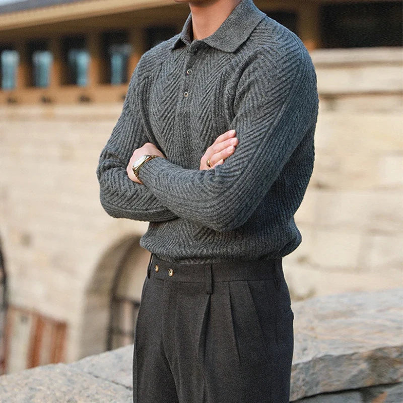 Men’s Jacquard Quarter Zip Sweater