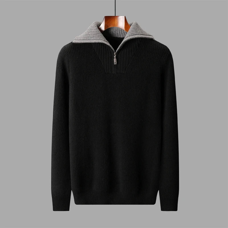 Men’s Wool Quarter Zip Sweater