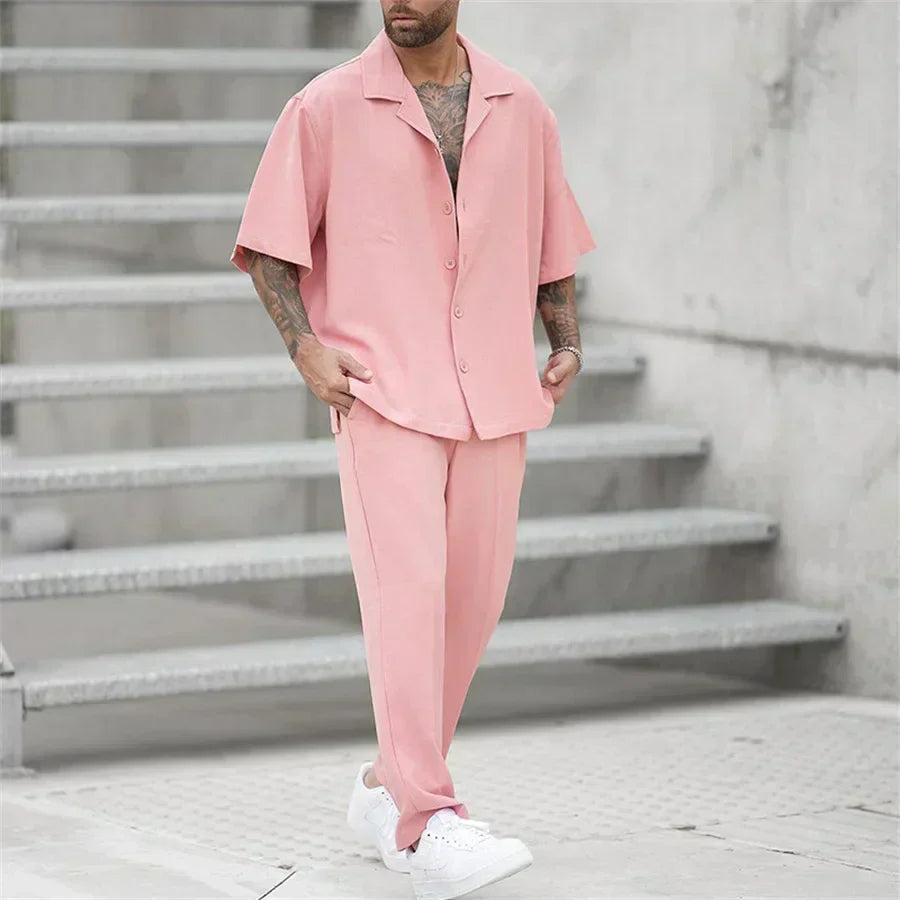 Men’s Lightweight Straight-Leg Summer Set