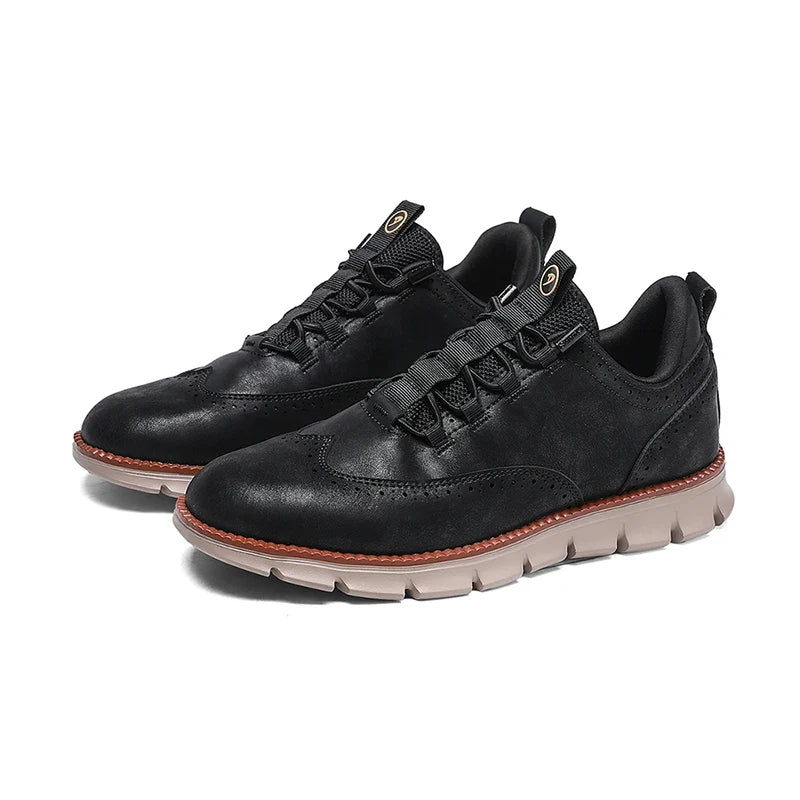 Sneakers in Premium Leather with Orthopaedic Insole and Cushioned Sole