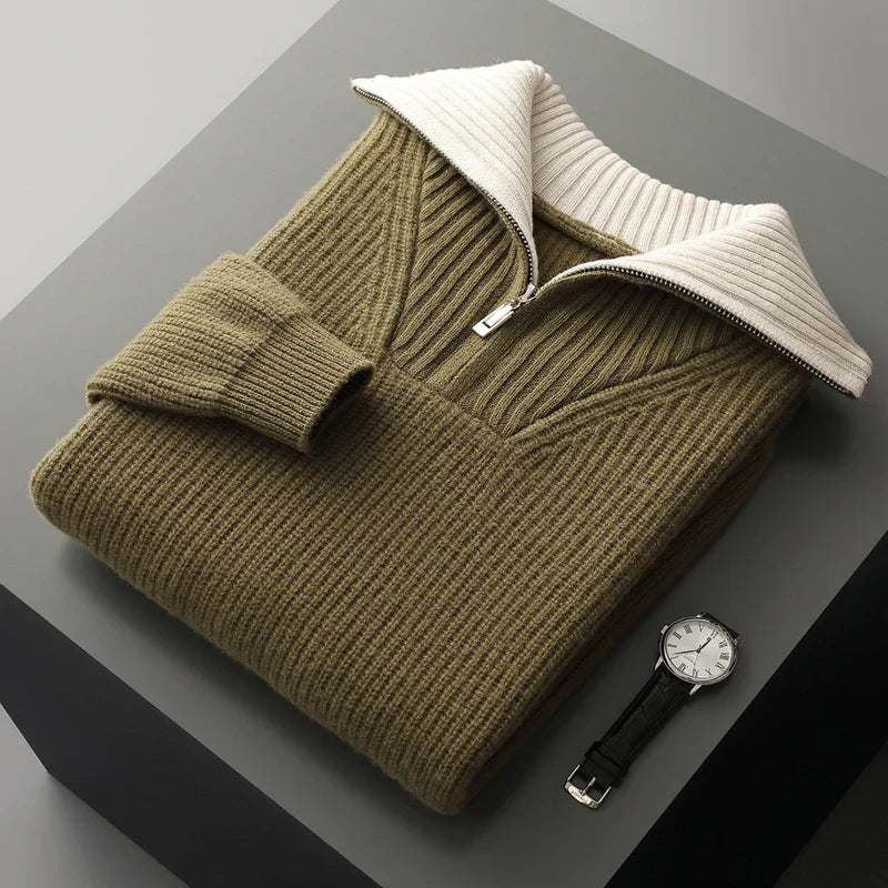 Men’s Wool Quarter Zip Sweater