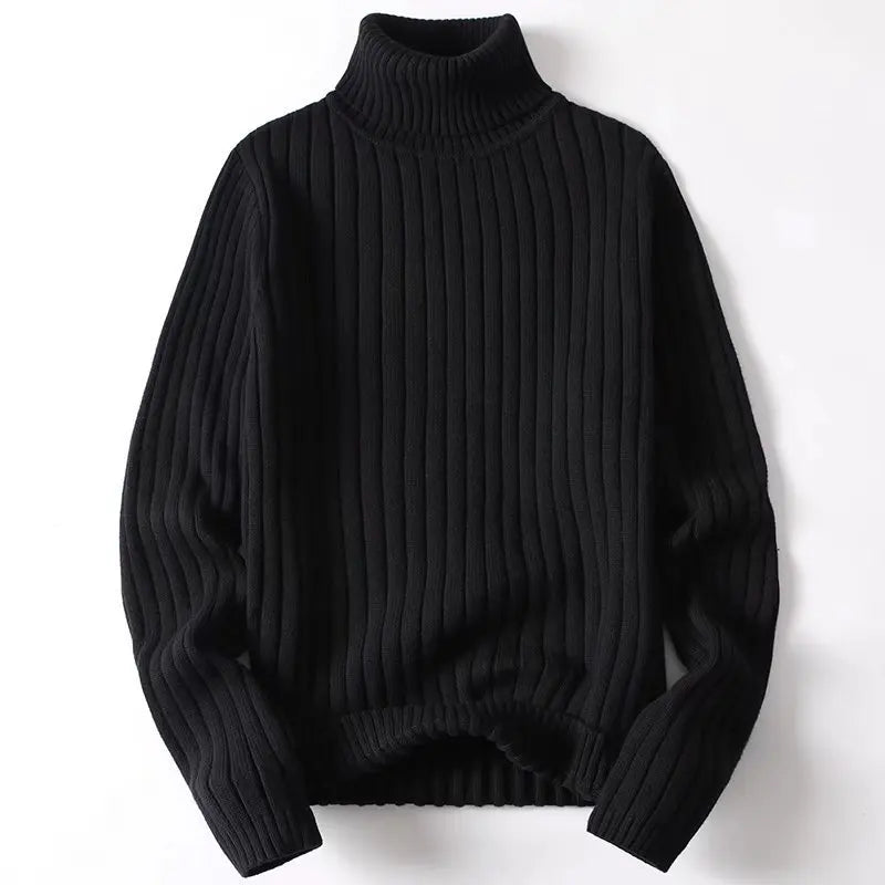 Thick-Knit Ribbed Turtleneck Sweater