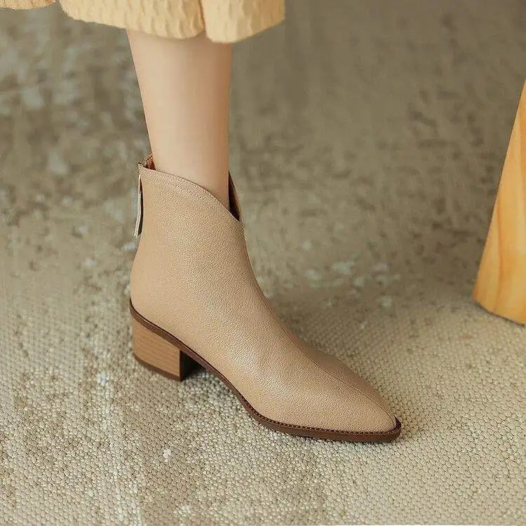 Women's Leather Boots with Stiletto Heels