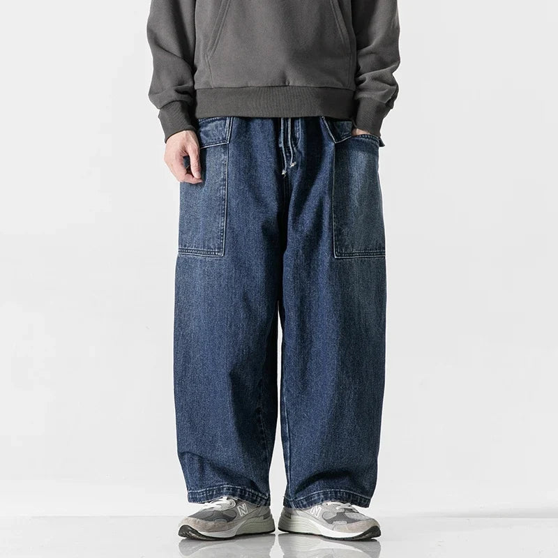 Men's Wide-Leg, Baggy Jeans with Pockets