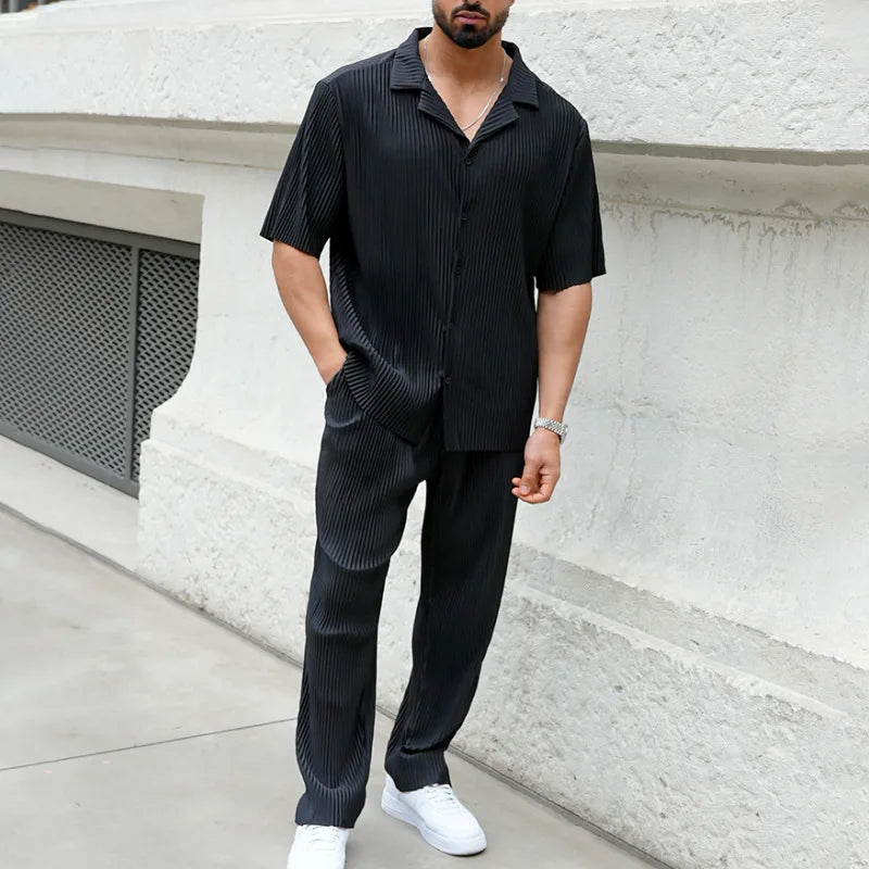 Men’s Summer Collar Suit Set