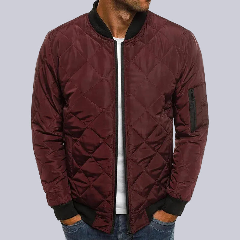 Fall Men's Slim Fit Quilted Cotton Jacket | Casual Jacket