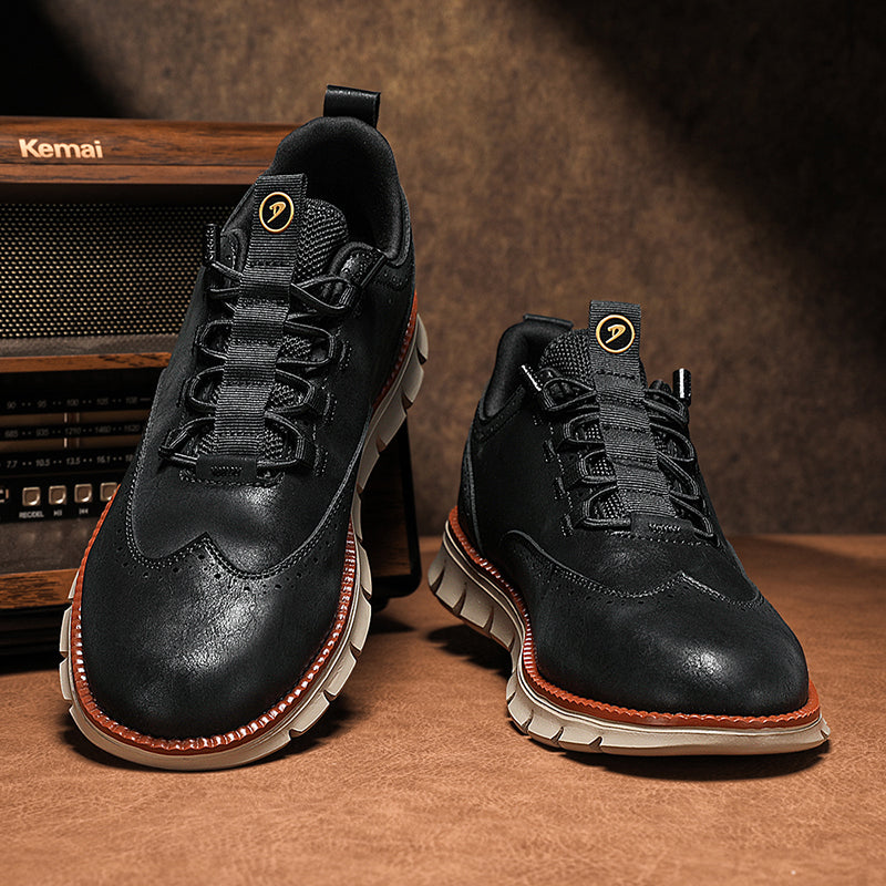 Sneakers in Premium Leather with Orthopaedic Insole and Cushioned Sole