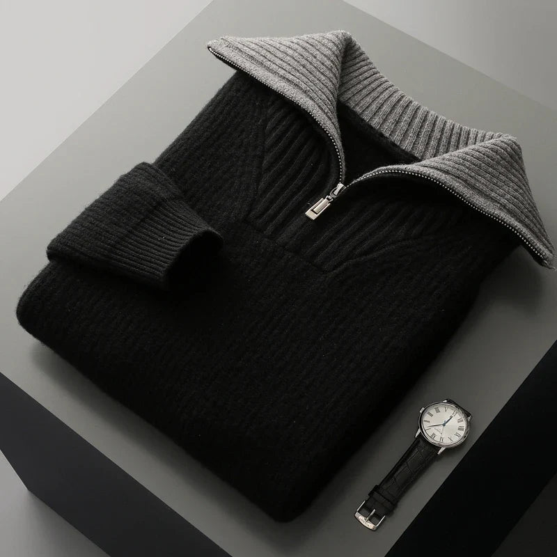 Men’s Wool Quarter Zip Sweater