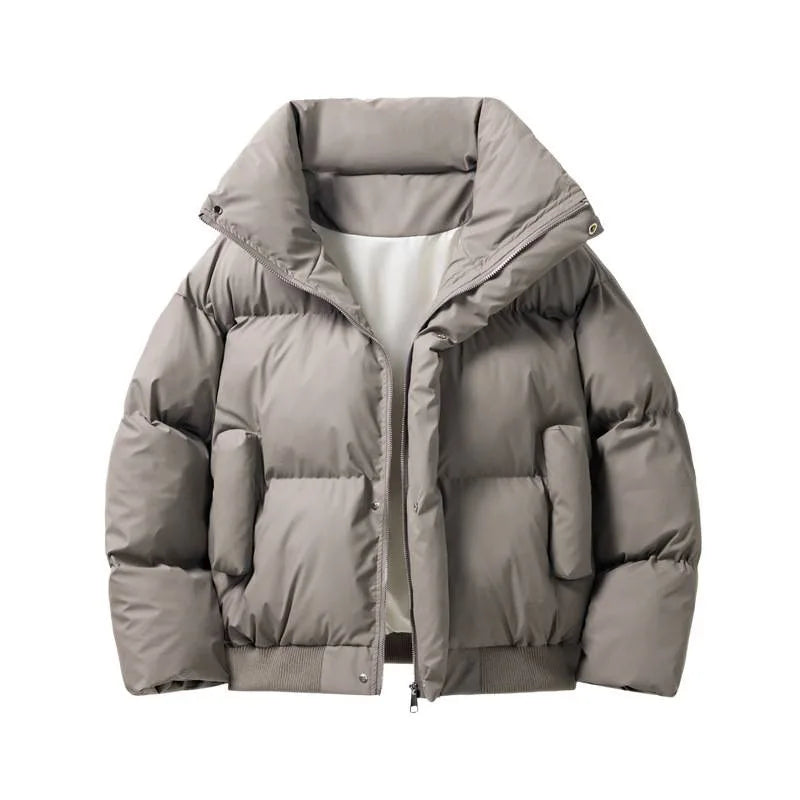 Men’s Puffer Jacket Winter Down with Lambswool Padded Lining and Zip