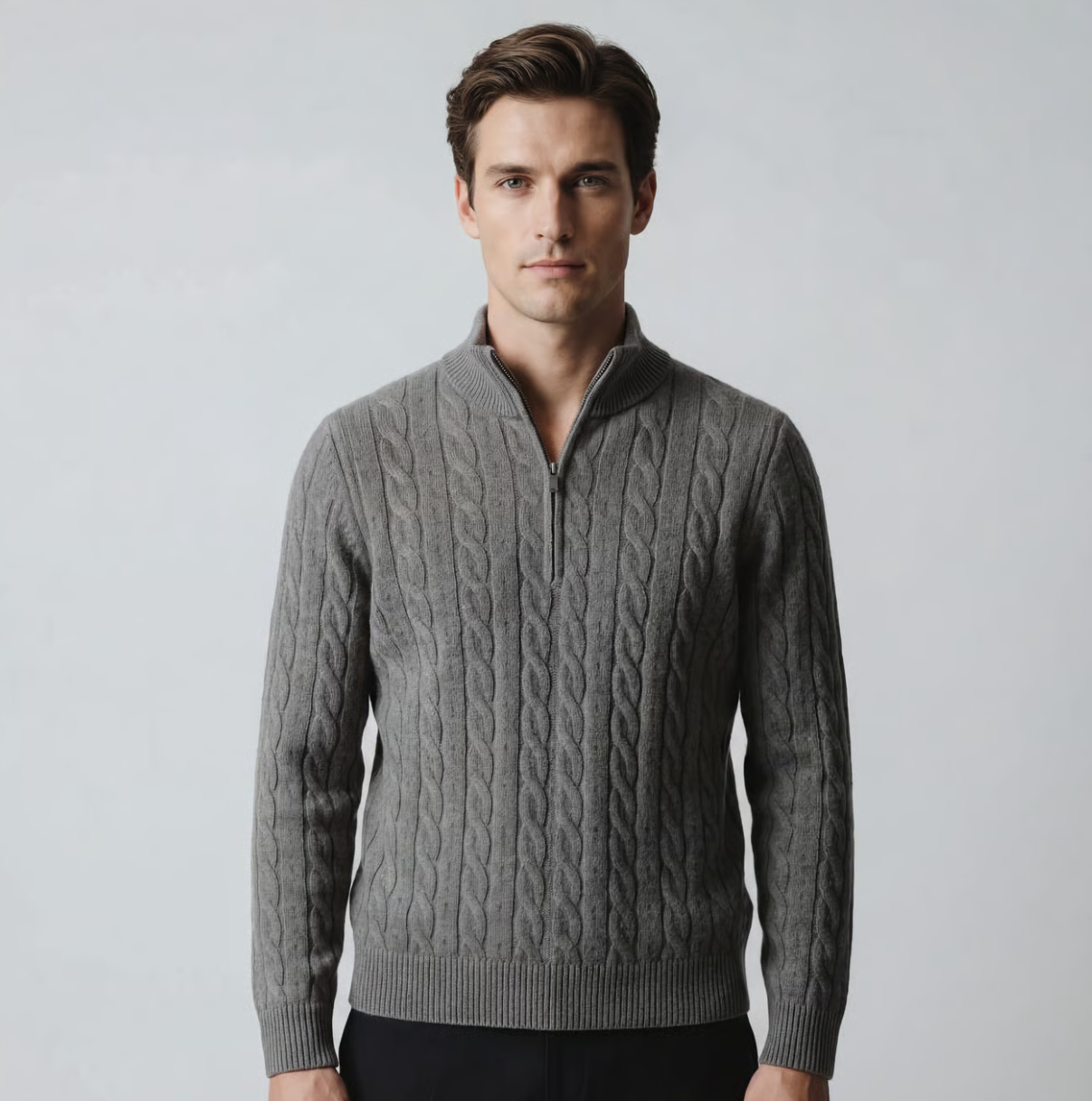 Carter Quarter Zip Cable Sweater