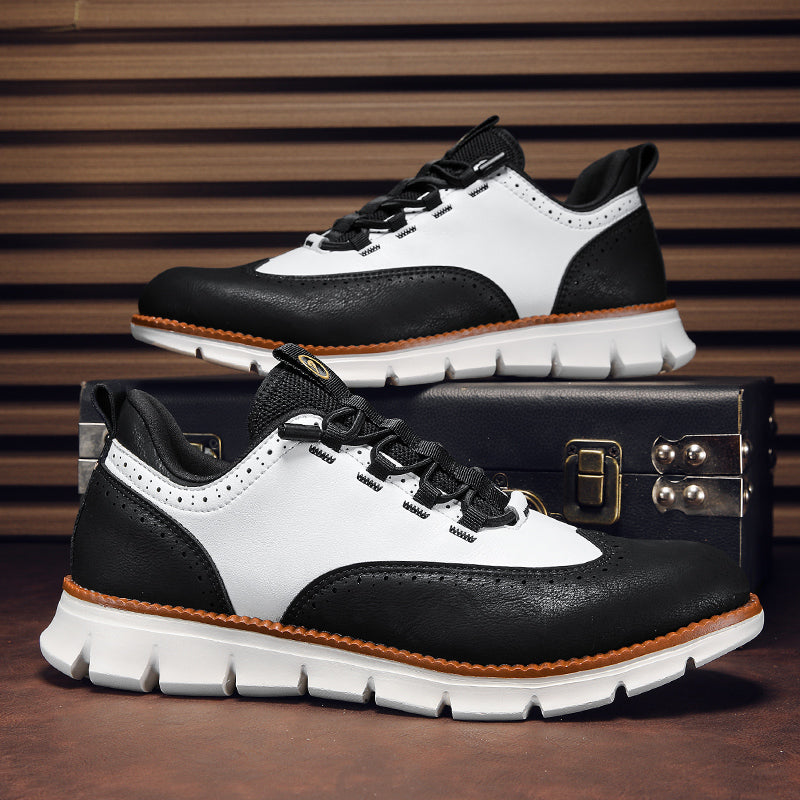 Sneakers in Premium Leather with Orthopaedic Insole and Cushioned Sole