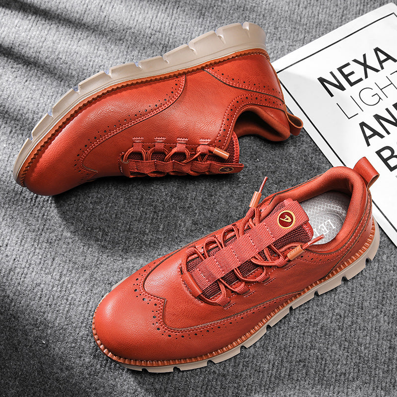 Sneakers in Premium Leather with Orthopaedic Insole and Cushioned Sole