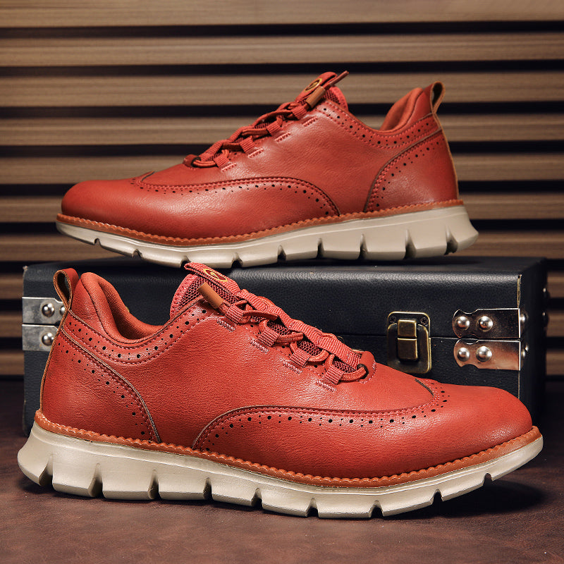 Sneakers in Premium Leather with Orthopaedic Insole and Cushioned Sole