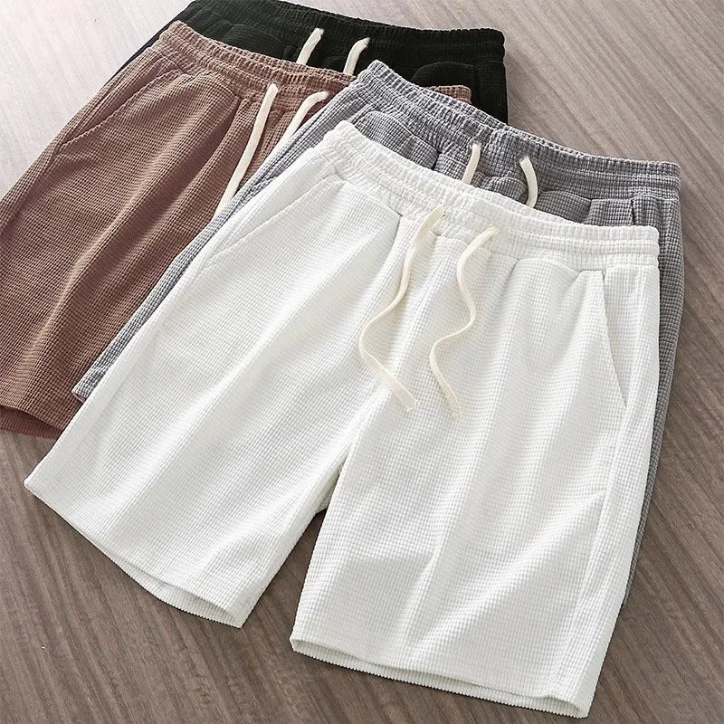 Crest Waffle Knit Casual Shorts