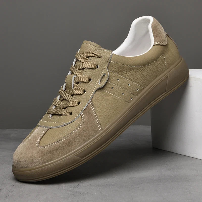 Sneakers in Elegant Genuine Leather with Durable Rubber Sole