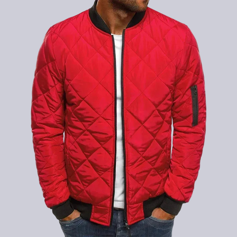 Fall Men's Slim Fit Quilted Cotton Jacket | Casual Jacket