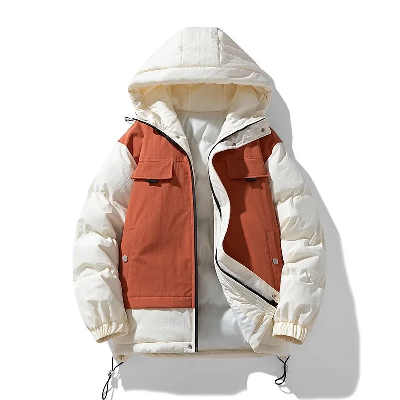 Men’s Puffer Jacket with Adjustable Hood, Autumn Down