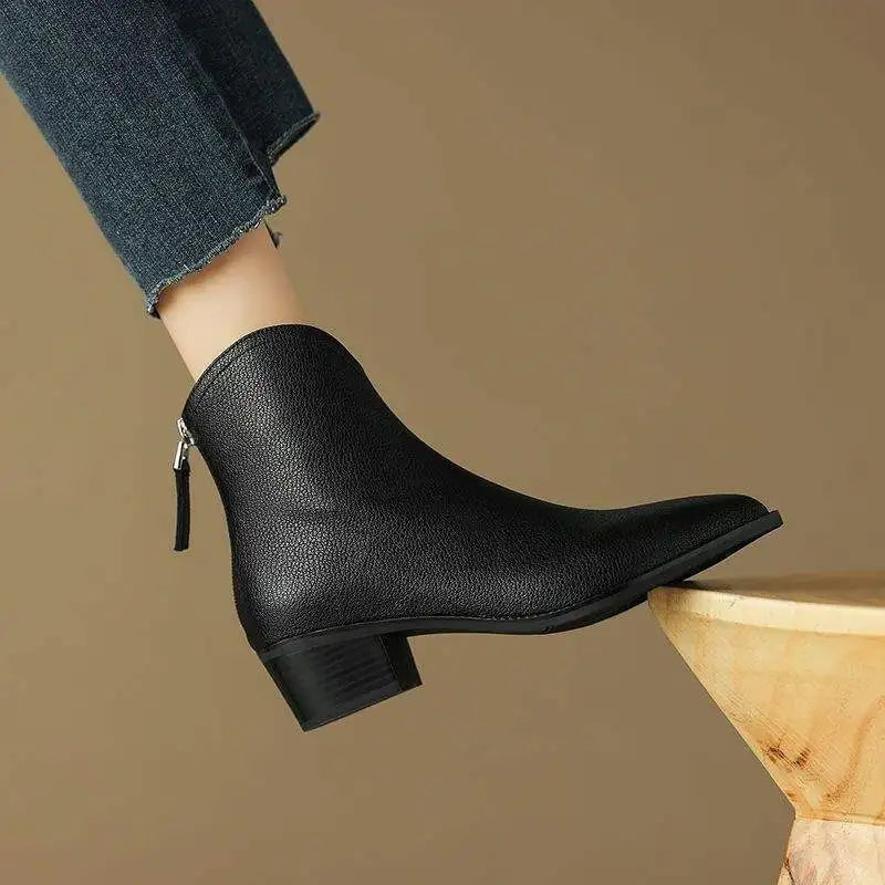 Women's Leather Boots with Stiletto Heels